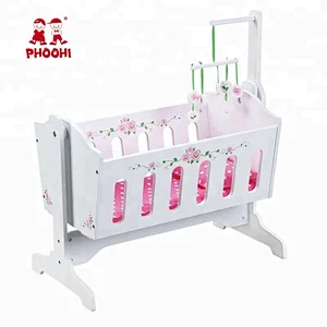 American doll furniture Children pretend role play house baby doll toy kids wooden cradle for dolls American girl furniture