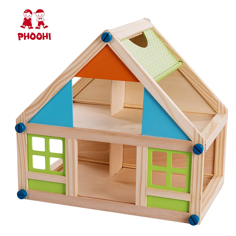 Hot selling pretend role play game wooden kids dollhouse toy for children 3+