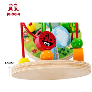Garden mirror baby educational play toy kids wooden bead maze for toddlers 1+