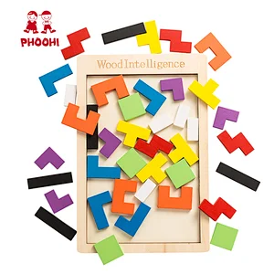 Preschool children wisdom educational toy jigsaw puzzle game wooden tetris for kids