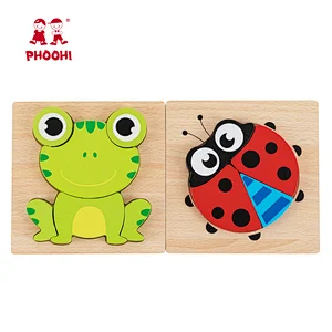 Preschool Children Educational Learning Play Toy Baby Wooden Animal Puzzle For Kids