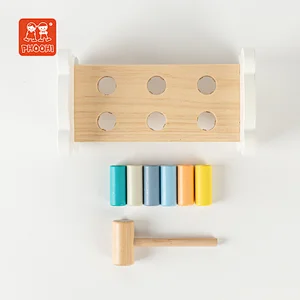 Children educational play hammer bench game wooden toy hammer pounding toy