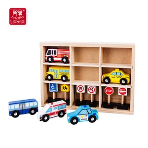 Children early educational traffic sign set 12 pcs wooden car vehicle toy for kids