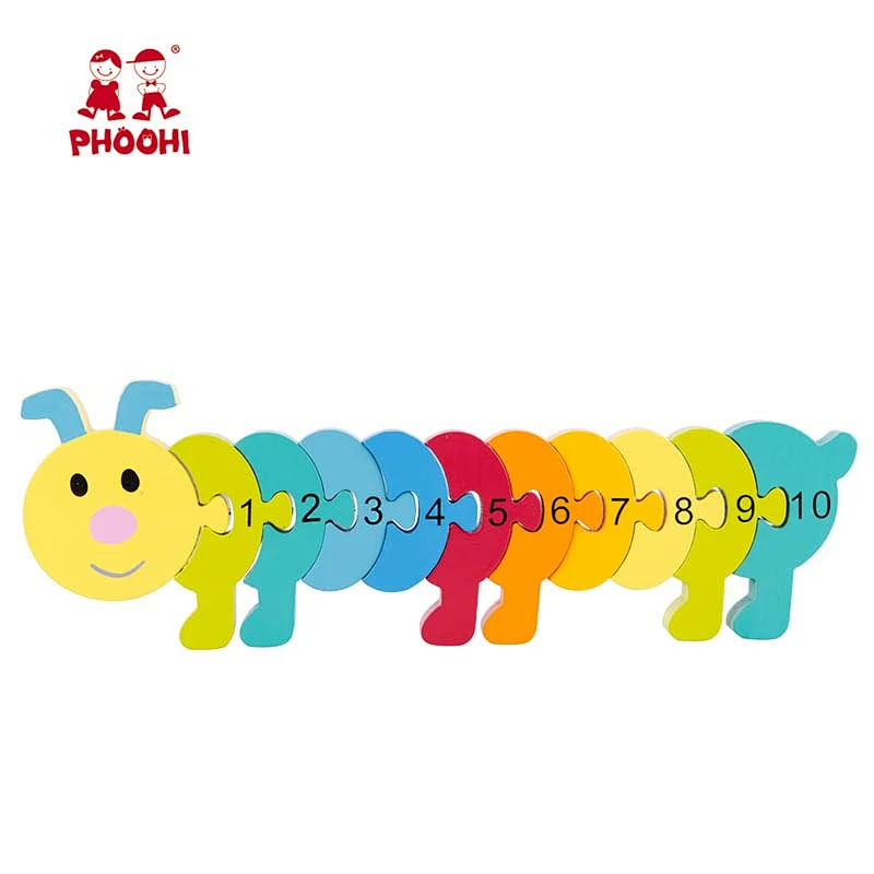 wooden number caterpillar puzzle
