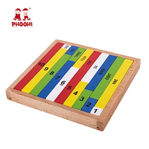Children 19 pcs match number 1-10 wooden kids montessori puzzle for 3 year old