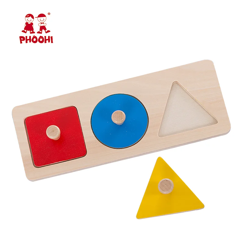 Early educational learning children toy wooden montessori multiple shape puzzle for kids