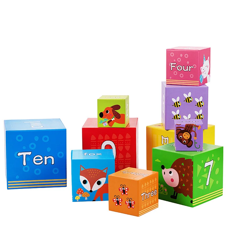 10 pcs stacking cubes for kids education toy