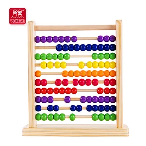 Children early learning baby beads math counting wooden abacus toy for kids