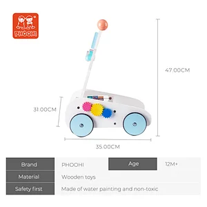 new style children educational push cart toy activity baby walker for kids wooden toy