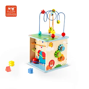 Hot wire bead maze  kids play educational wooden learning toy activity cube sorting cube
