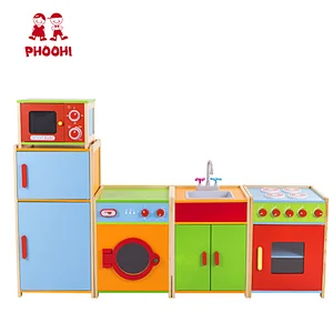 5 parts kids pretend play preschool educational wooden big kitchen set toy for children 3+