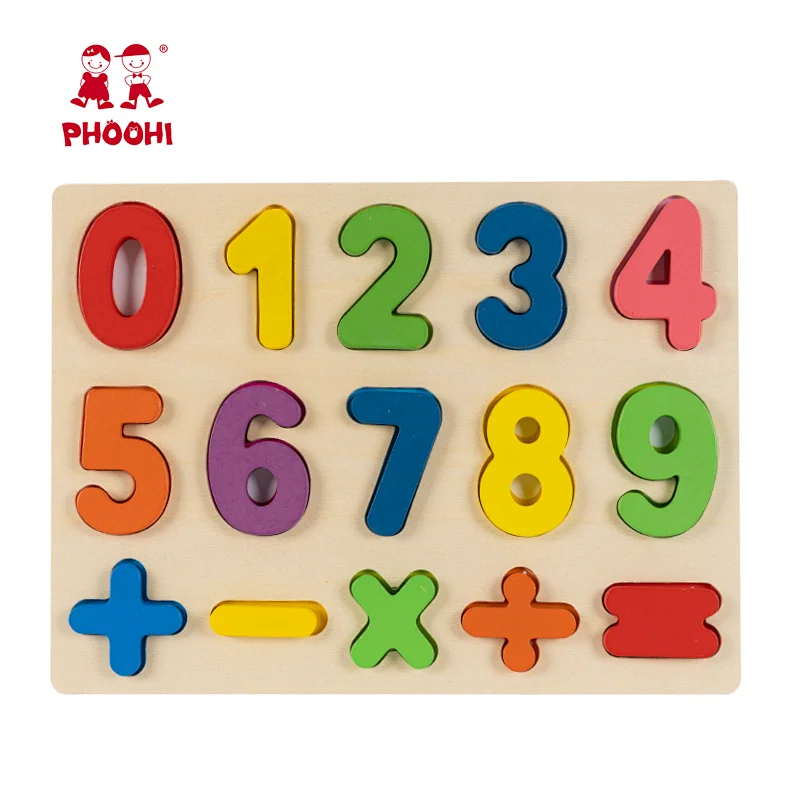 Preschool Color Digital Educational Play Board Toy Wooden Arithmetic Number Puzzle For Kids