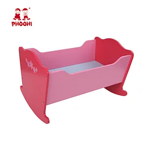 American doll furniture Pretend play toy pink flower wooden baby doll highchair for 18 inch doll American girl furniture