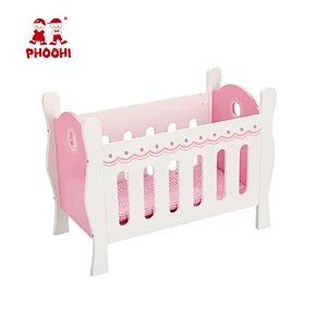 American doll furniture Kids role play pretend game toy wooden baby doll crib for children 3+ American girl furniture