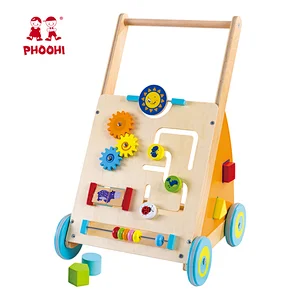 New multifunction educational learning activity children wooden baby walker toy for kids