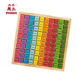 Hot selling children educational play board toy wooden block multiplication table for kids