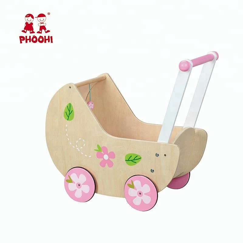 American girl furniture pretend doll play game white pushchair toy wooden doll pram for kids American doll furniture