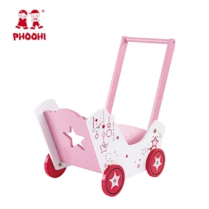 American doll furniture role play toy baby first walker pink lovely wooden doll pram for doll American girl furniture