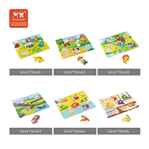 New arrival kids play educational dinosaur animal wooden puzzle toy for baby