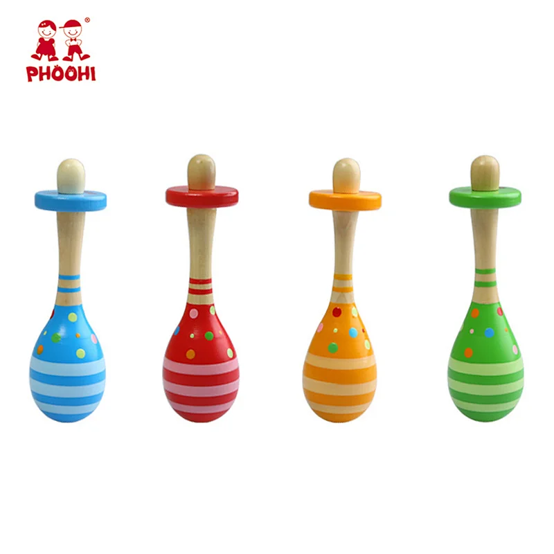 Children learning musical instrument toy wooden baby maracas for kids 18M+