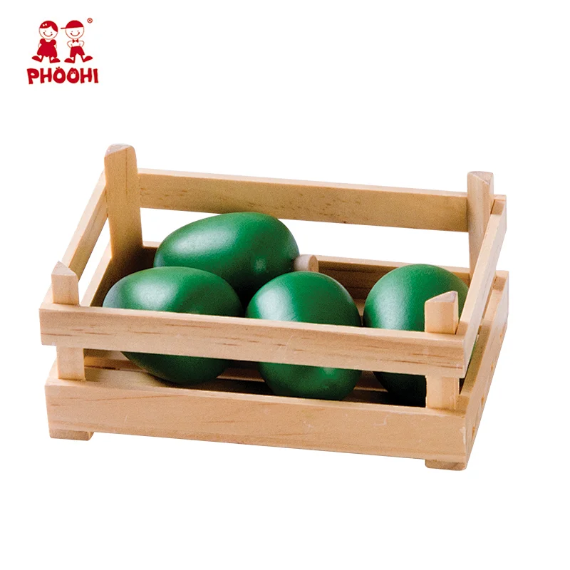 Pretend play food kids simulation game wooden green peppar vegetable toy for children