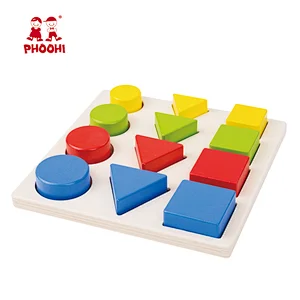 Educational shape sorting wooden blocks board montessori baby toys for kids 1+