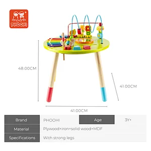 bead maze table educational toy wooden activity table