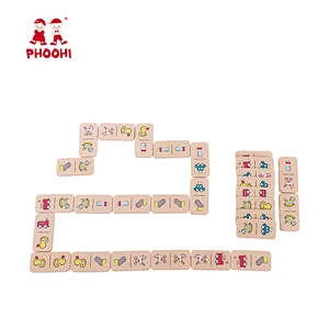 28 pcs preschool educational play toy children wooden domino game set for kids