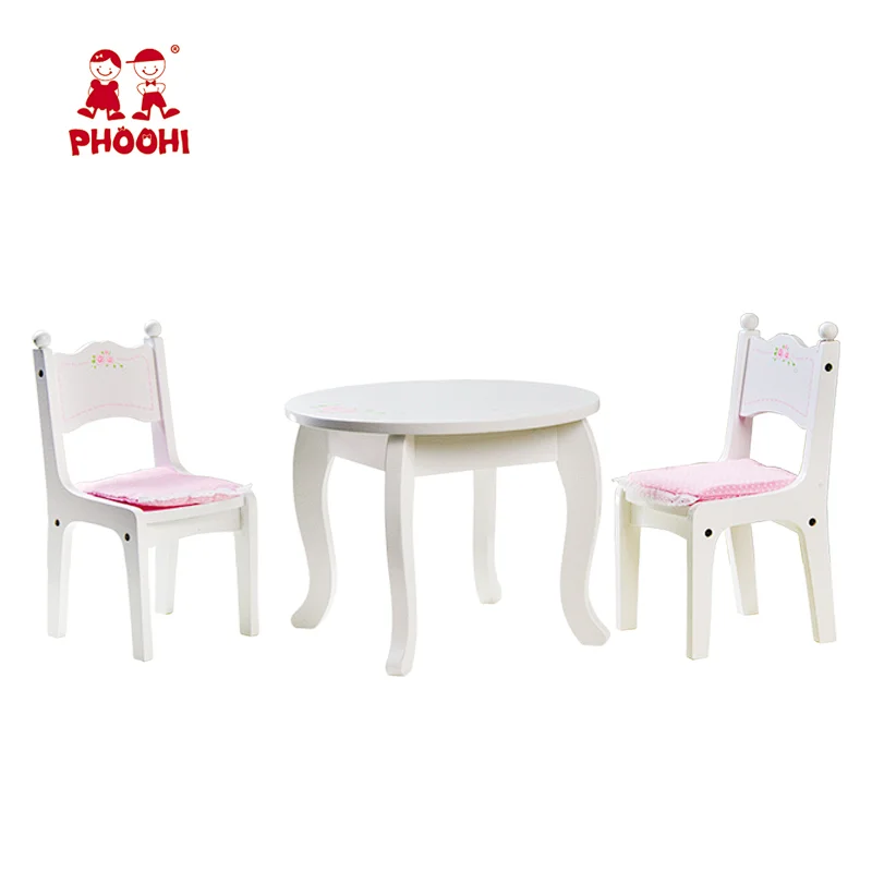 American doll furniture pretend play game 18 inch doll furniture wooden doll table chairs set American girl furniture