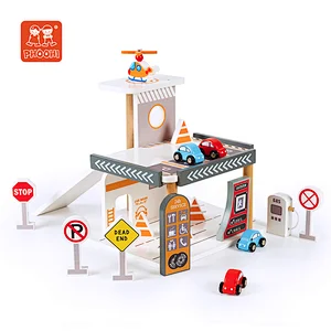 pretend toy  educational children role play game  Wooden Garage gas station toys for kids