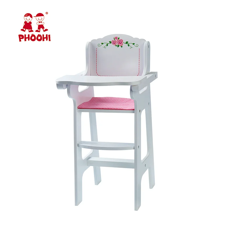 American doll furniture Pretend play doll game baby wooden high chair toy for 18 inch doll American girl furniture