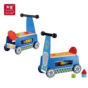 2021 New Ride on Police Car toy educational learning activity children wooden baby walker toy for kids