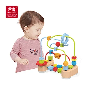 2021 new educational wooden bead maze toy with flower shape