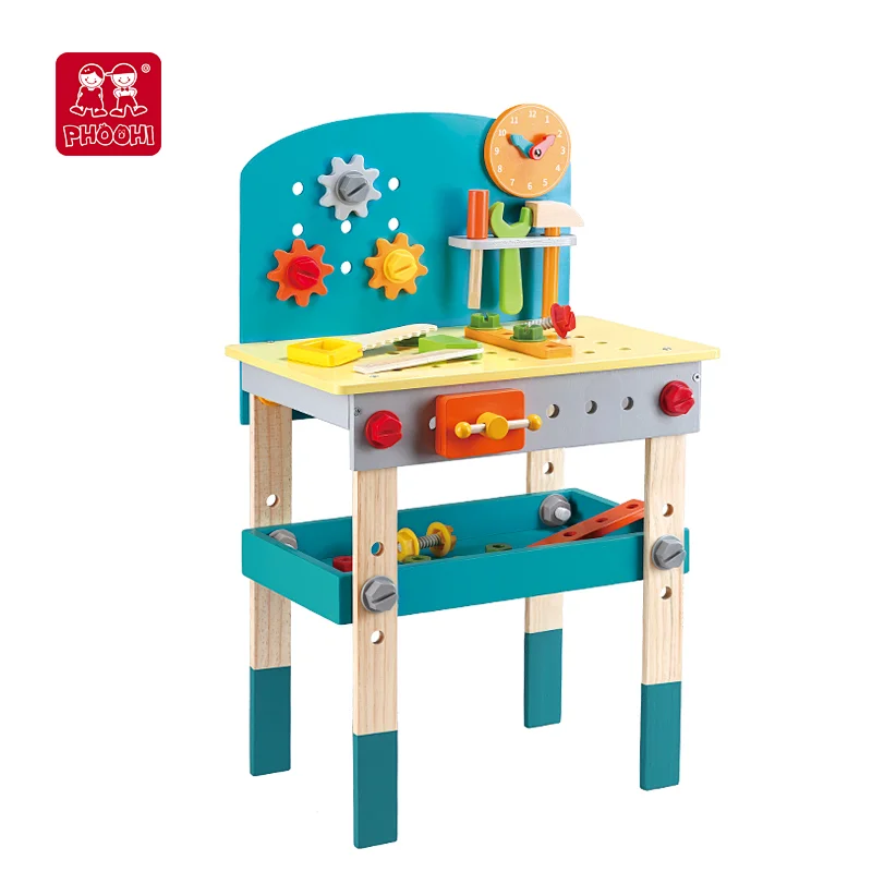 Children role play kids wooden Large Workbench children tool set toy for toddler