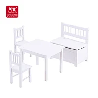 2021 New ArrivalStudy Kids Seating Chair White Wooden Children Table With Storage children furniture sets