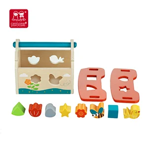 Kids educational animal puzzle children wooden shape sorting house toy for toddler wooden shape sorter  Garden Hous