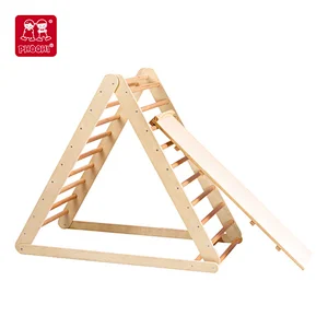 triangle indoor climb latter wooden toys for kids cube play Climbing Triangle with Ramp