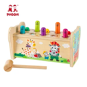 New Children Educational Play Pounding Bench Percussion Wooden Baby Animal Hammer Set Toy For Kids 12M+ whac-a-mole