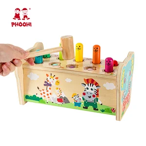 New Children Educational Play Pounding Bench Percussion Wooden Baby Animal Hammer Set Toy For Kids 12M+ whac-a-mole