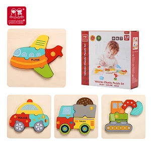 Wooden Vehicles Puzzle Set