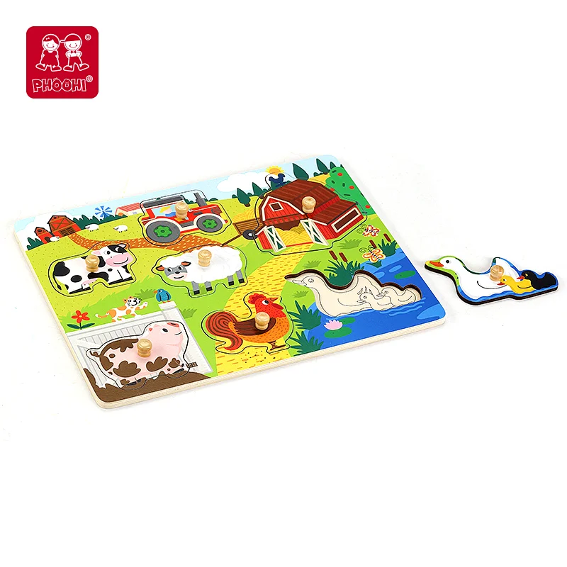 kids cartoon animal peg puzzle