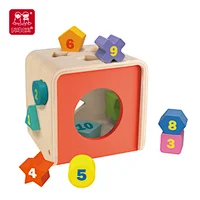 wooden shape sorting cube