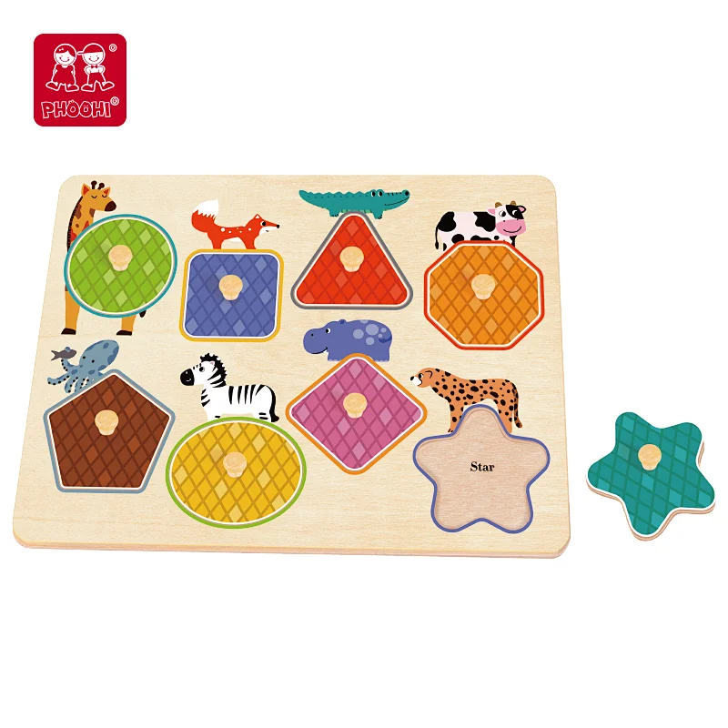 wooden shapes peg puzzle
