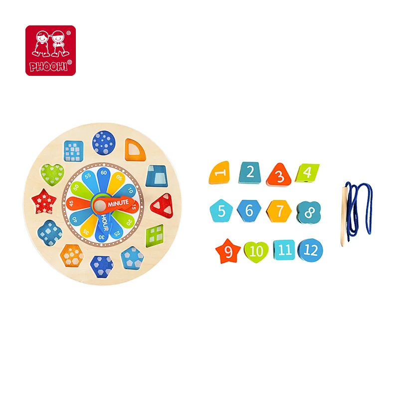wooden shape sorting clock