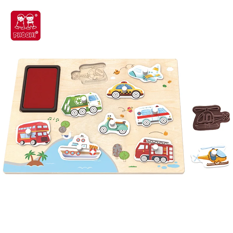 vehicle puzzle with stamp