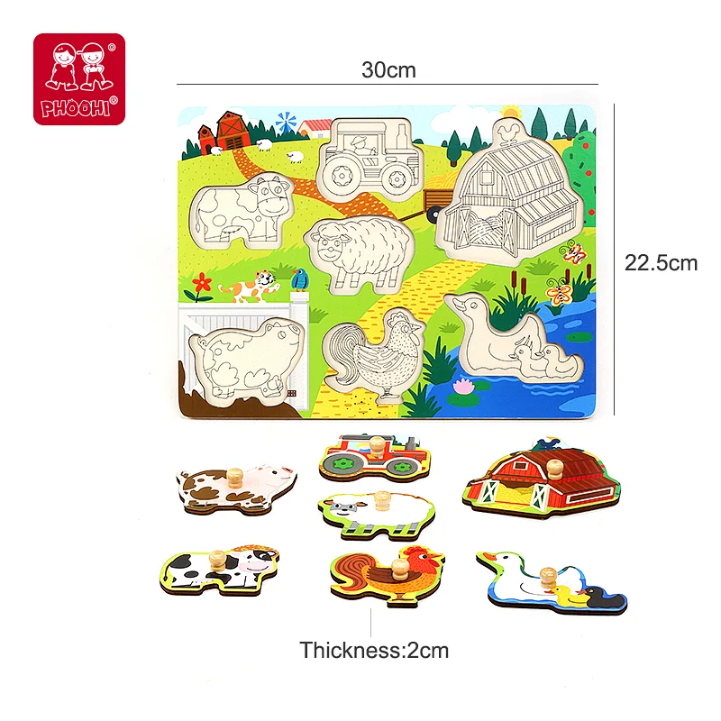 Farm Animals Peg Puzzle