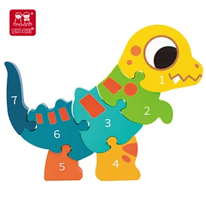 3D cartoon tyrannosaurus number puzzle