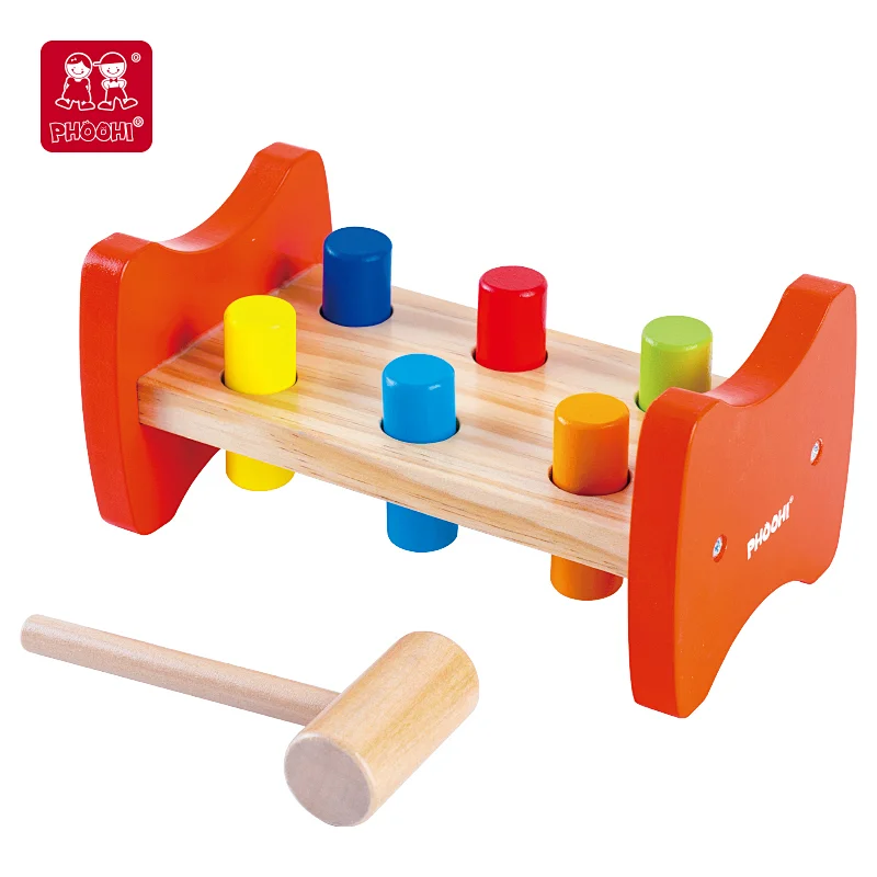 colorful pounding bench