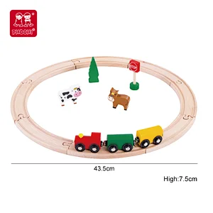 wooden play train set