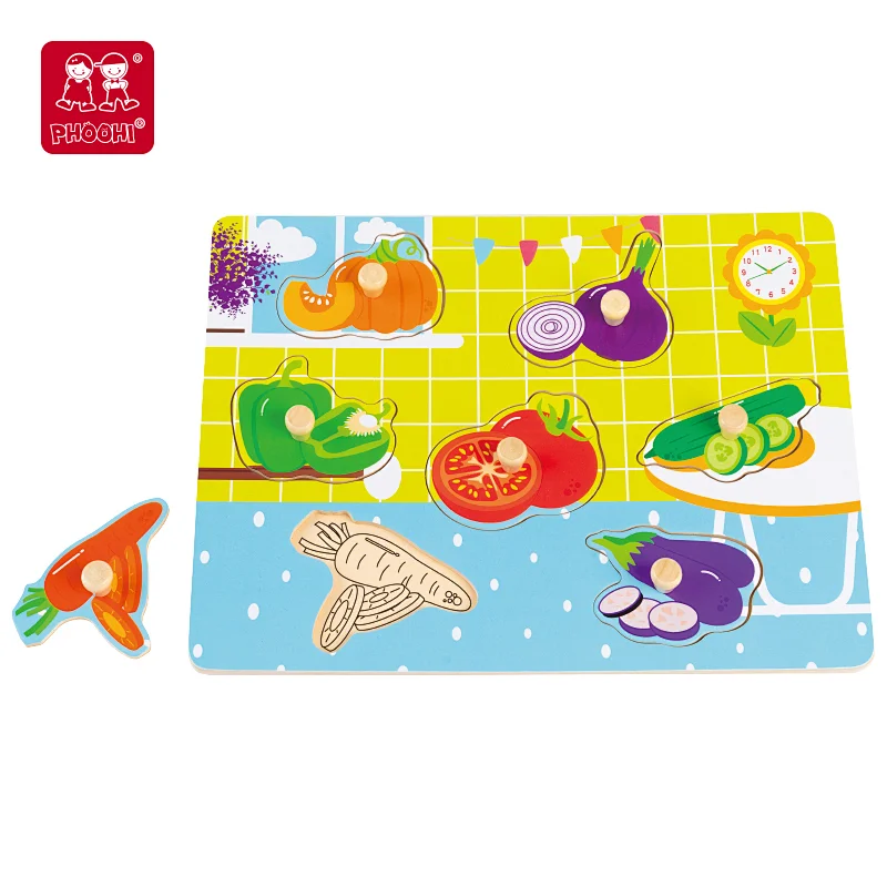 educational vegetable wooden peg puzzle